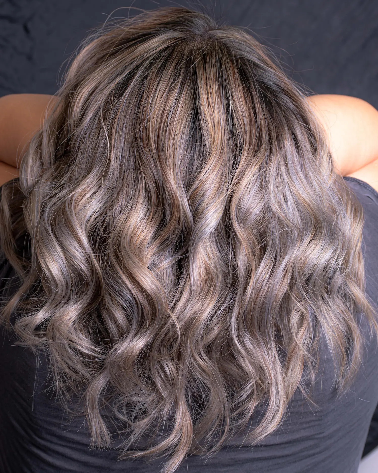 Smoky ash-toned curls